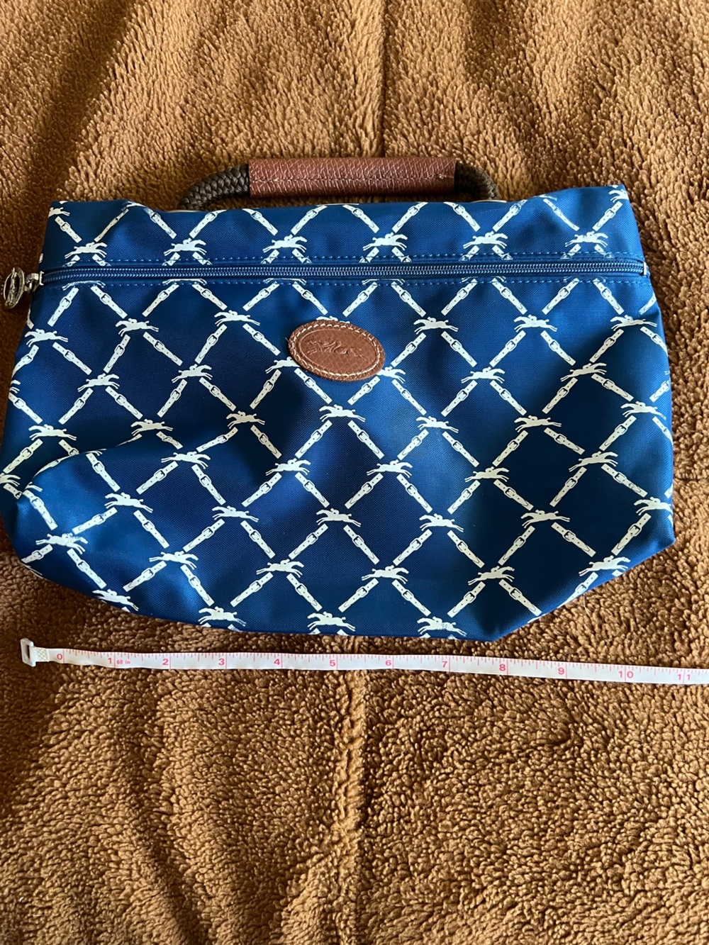 Rare Longchamp $150 printed clutch cosmetic bag